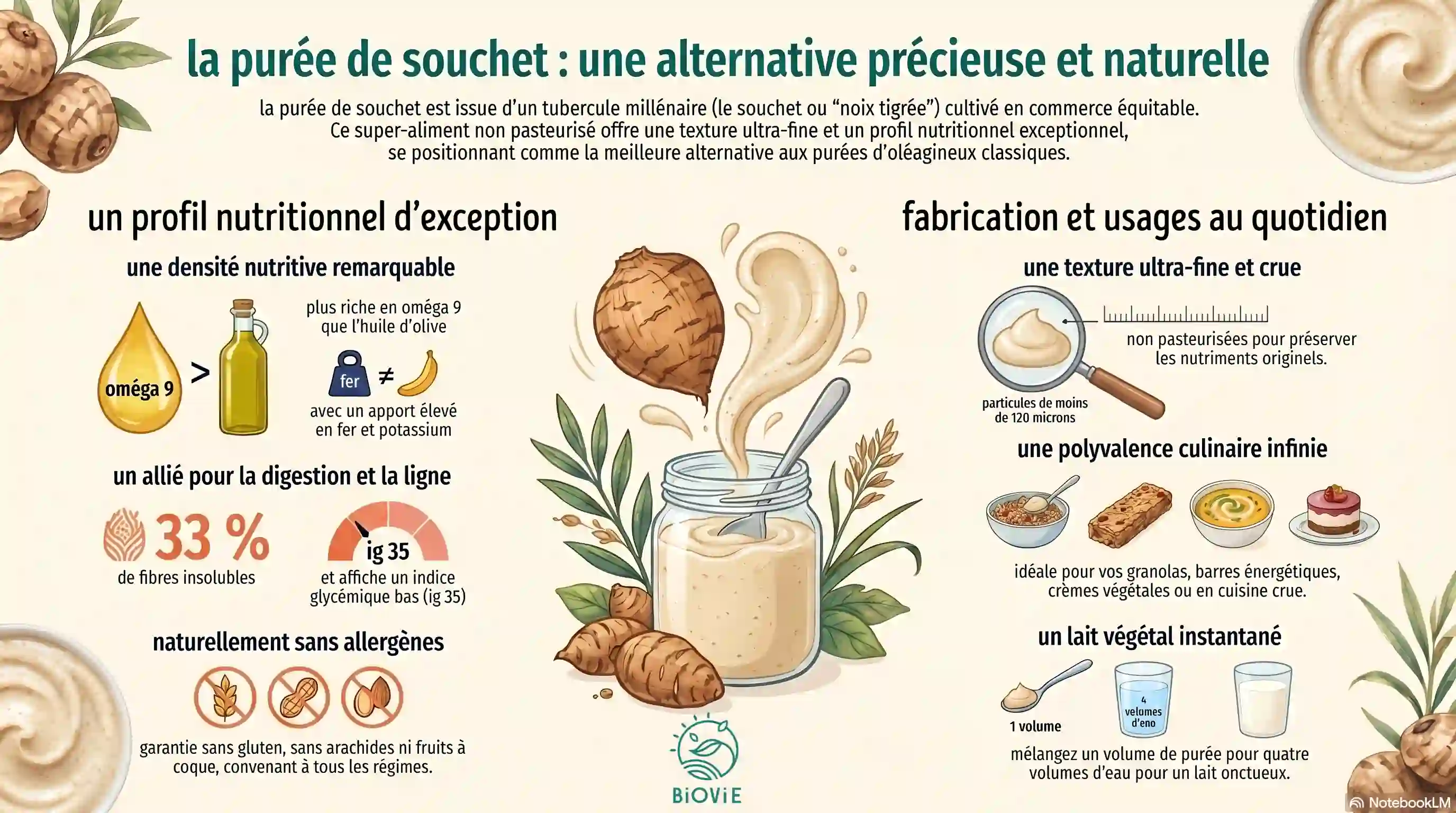 Purée de souchet bio et équitable Tigernuts